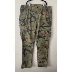 GAP Pants Mens 34x30 Woodland Camo Cargo Ripstop Canvas Military Y2K